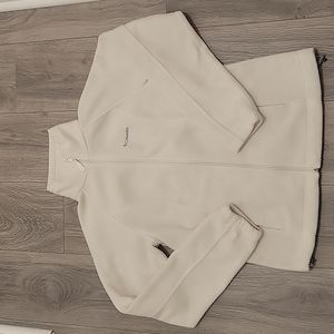 COLUMBIA White Fleece zip up Jacket size Medium